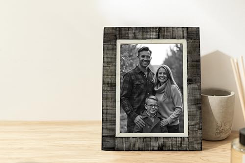 Lahumzco Horn and Bone Photo Frame 5x7 Inch – Black and White Decorative Picture Frame with Hand-Engraving Technique – Rus...