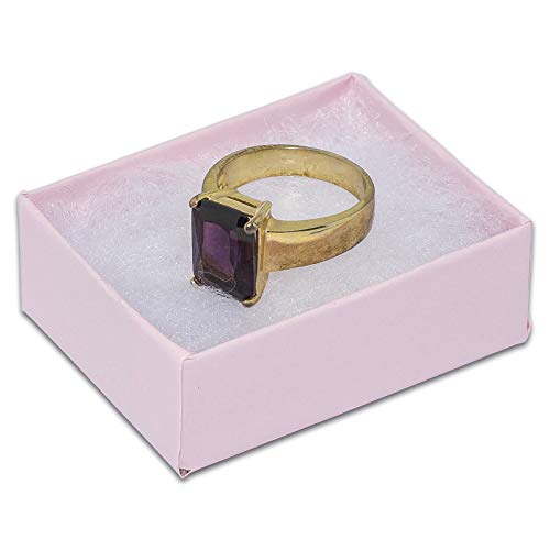 TheDisplayGuys - 100-Pack #99 Cotton Filled Cardboard Paper Jewelry Boxes Gift Case - Pastel Pink (5 Sizes Assortment) - f...