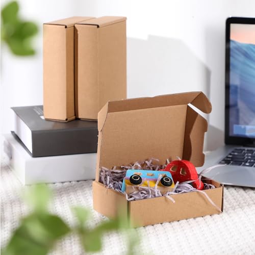 Qilery 100 Pcs Shipping Boxes Cardboard Gift Corrugated Cardboard Brown Boxes Mailer Packaging for Mailing Small Business ...