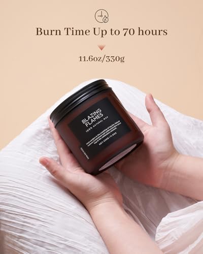 M&SENSE Blazing Flame Warm Winter Scented Candles, 11.6oz 70 Hours Long Lasting Candle for Home Decor Housewarming Gift, 2...