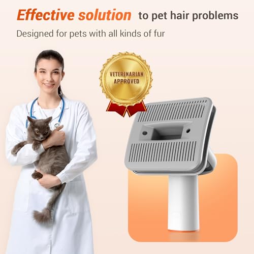 Afloia Dog Brush Vacuum Attachment - Pet Grooming Tool for Dogs & Cats (Vacuum Not Included), Compatible with 1-1.5" Round...