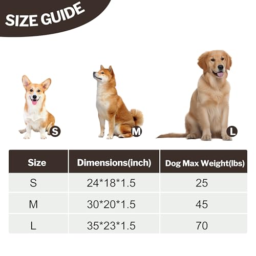 Dog Bed Crate Mat, Soft Durable Washable Anti-Slip Kennel Pad for Dogs & Cats, Reversible (Dark Brown, S(24"*18"*1.5"))