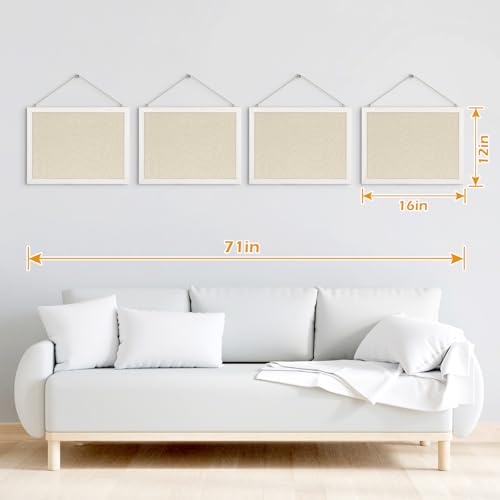 DOLLAR BOSS Bulletin Boards with Linen 1-Pack 16''X 12'' Double-Sided Cork Board for Walls Wood Framed Bulletin Boards, Sm...