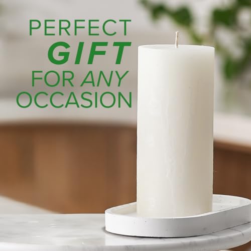 Simply Soson 3x6 inch Ivory Rustic Eucalyptus and Sage Pillar Scented Candle - 1 Piece - for Home Decor, Aromatherapy, Wed...
