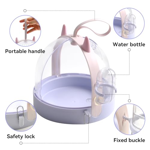 MUYG Portable Hamster Cage with Water Bottle,Hamster Carrier Cage High Permeability Travel Carry Cage Case for Gerbils Mic...