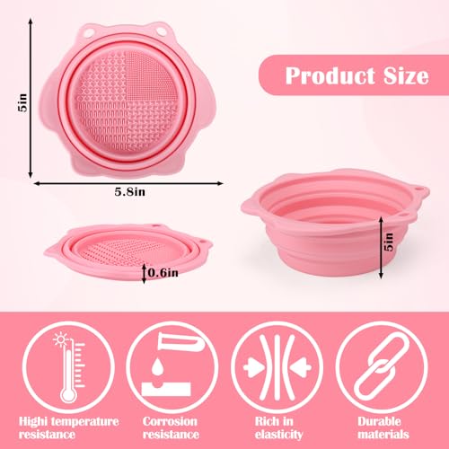Vodolo Paint Brush Cleaner Mat,Foldable Silicone Paint Brush Cleaner Bowl,Portable Cleaning Tool for Paintbrush,Painting A...