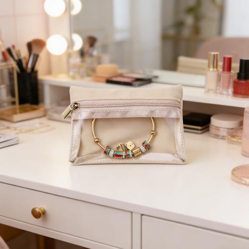 6-Piece Mini Travel Jewelry Pouch Set, Travel Jewelry Case, Zippered Pocket Storage Organizer