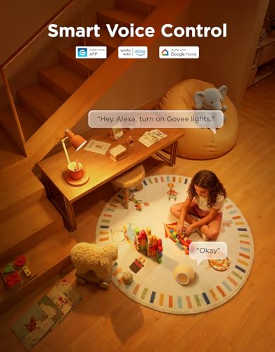 Govee Smart Light Bulbs, Color Changing Light Bulb, Work with Alexa and Google Assistant, 16 Million Colors RGBWW, WiFi & ...