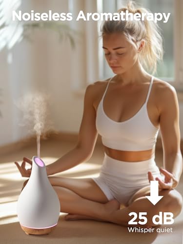 InnoGear Essential Oil Diffuser, 150ml Ceramic Diffuser Handcrafted Stone Aromatherapy Diffusers Ultrasonic Cool Mist Humi...