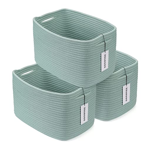 Cotton Rope storage Basket Bins Woven Basket for Organizing Shelves 15X10X9.3" Rectangle Decorative Baskets For storage Cl...