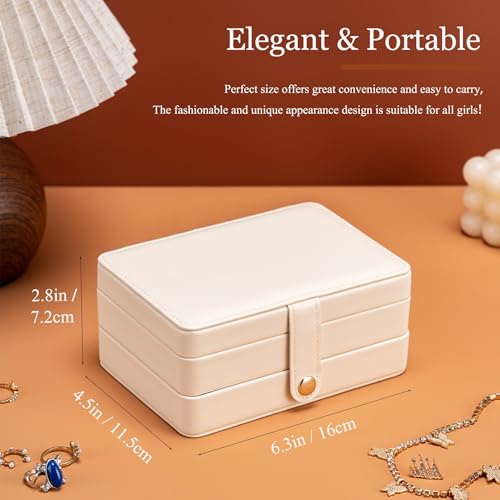 MODENGKONGJIAN Jewelry Organizer Box, 2-Layer Large Jewelry Storage Case, Portable Travel Jewelrys Display Holder for Earr...