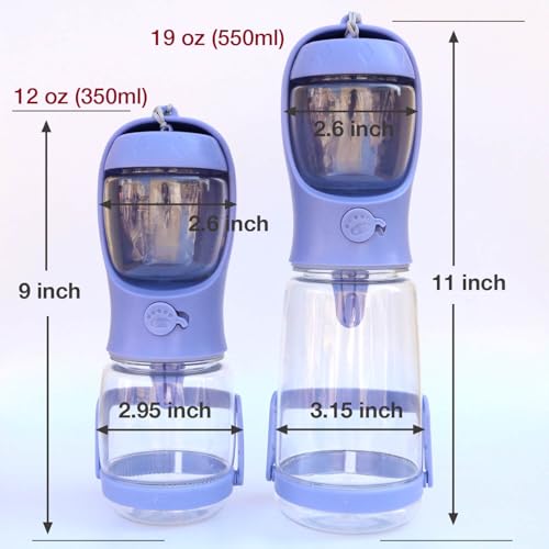 Frxat Dog Water Bottle with Food Container Holder, Travel Puppy Drinking Bowl, Portable Pet Water Dispenser, Patented Desi...