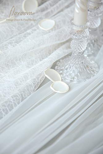 Floroom 300pcs Rose Petals Ivory Faux Silk Flower Petals for Wedding Flower Girl Basket White Aisle Scatter Dinner Table C...