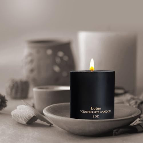 Kelly's Custom Candles Scented Candles for Women,Premium Lotus Aromatherapy Candles, Home Scented Candle, 6 oz Soy Candle...