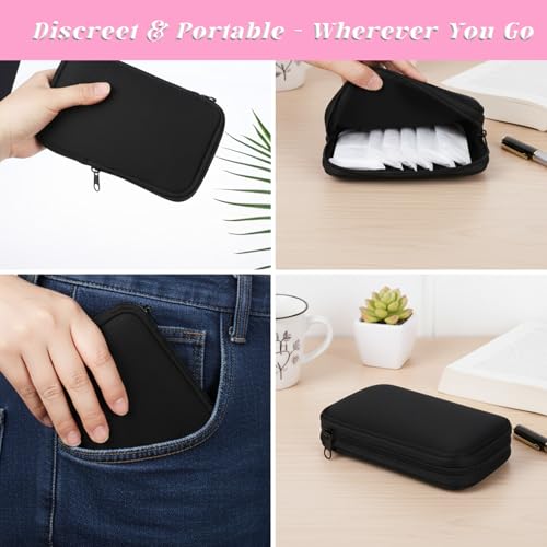 Tampon Storage Bag for Women Girls, Portable Tampons Bag Organizer Case, Travel-Friendly Discreet Menstrual Pad Pouches Ta...