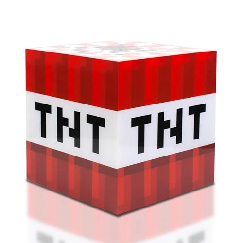 Minecraft TNT Block 6 Inch USB LED Night Light Cube - Decorative, Fun, Safe & Awesome Bedside Mood Lamp Toy for Baby, Kid...