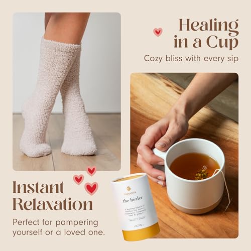 Unboxme Deluxe Birthday Care Package for Women - Fluffy Socks, Mug, Lemon & Ginger Tea Set, Scented Candle & Greeting Card...