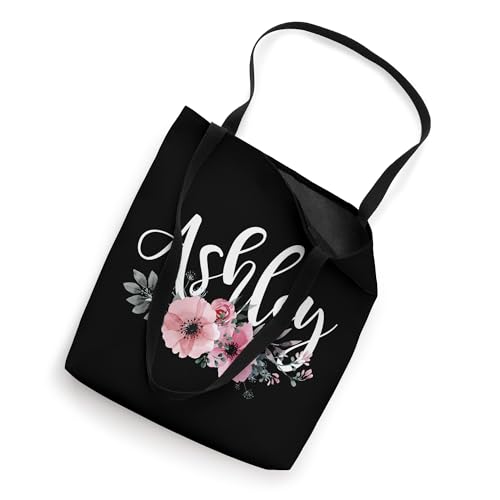 Ashley Name Personalized Floral Pink Black Women Girls Gift Tote Bag