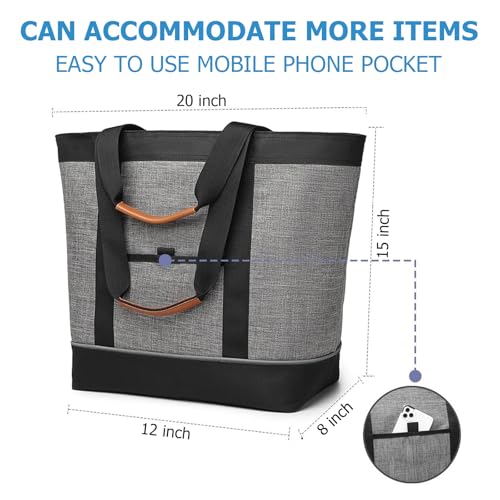 Awordo Insulated Cooler Bag, Reusable Grocery Tote Bags for Hot/Cold, Leakproof Thermal Food Delivery Bag for Shopping, Be...