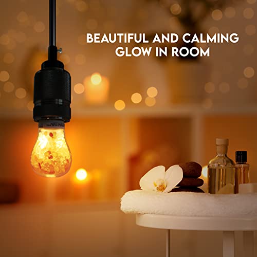 Himalayan Glow LED Light Bulb, Patent Design 60-Watt Equivalent, Warm Amber Glow, Salt Bulb Light, 4 Count