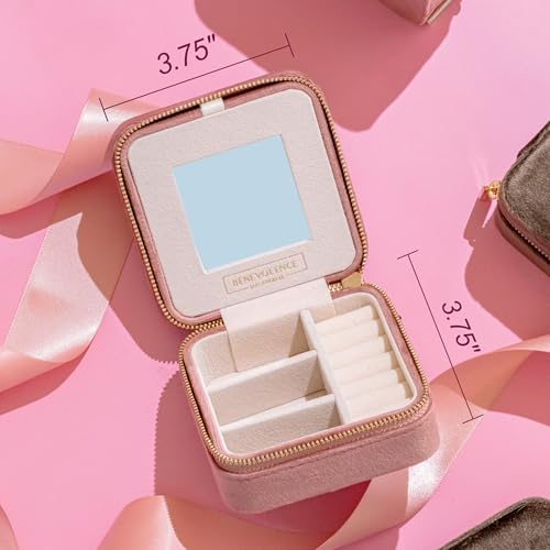 Benevolence LA Plush Velvet Jewelry Box | Travel Jewelry Case Organizer with Mirror | Featured in Oprah's Favorite Things...