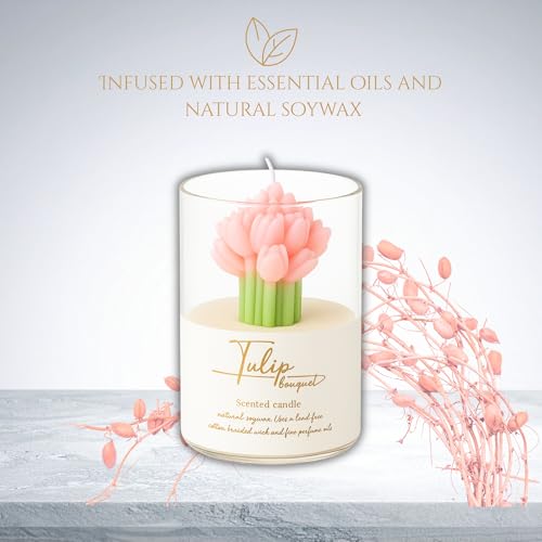 Verdyn Orange Flower Shape Soy Wax Scented Candles 100% Natural Soy Wax | Relaxing Aromatherapy Candle | Housewarming Gift...