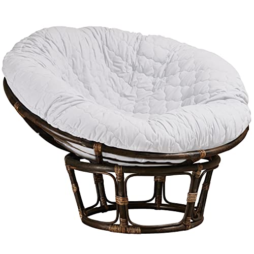 Hudson Comfort Papasan Cushion Cover - Quilted Shape, Soft Microfiber Fabric, Zippered Papasan Cushion Cover Only (White, ...