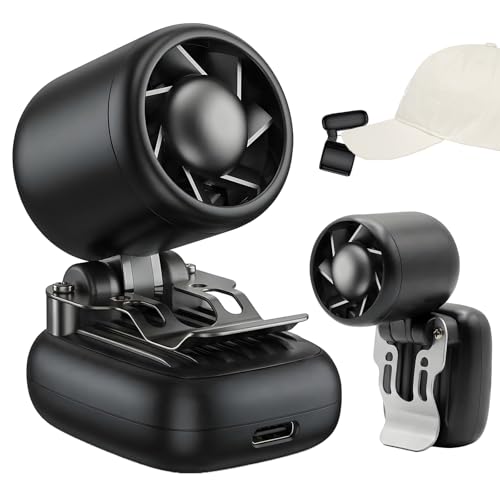 KIMWIND Clip-On Hat Fan with 3 Gear, Super-Mini Portable Handheld Fan, Only 0.13lb, Foldable Personal Fans Rechargeable, F...