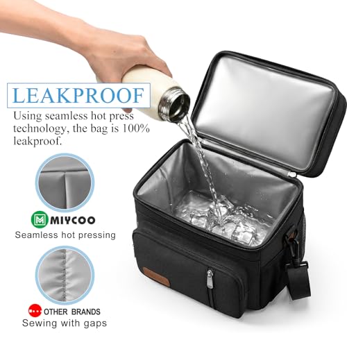 MIYCOO Lunch Bag & Lunch Box for Men Women, Double Deck Leakproof Insulated Soft Large Adult Camping Cooler bag for Work, ...