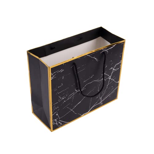 ysmile Marble Black 12" Premium Gift Bag with Tissue Paper for Men Birthday Anniversary Father Day
