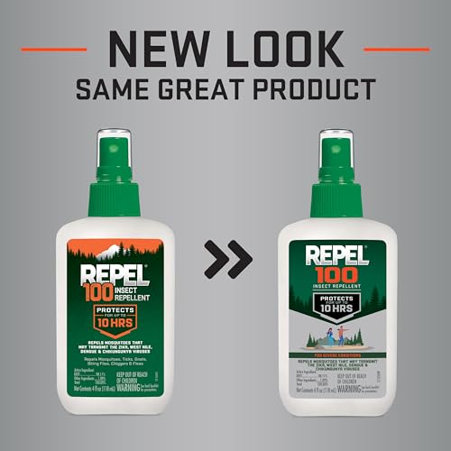 Repel 100 Insect Repellent, 4 Ounces, With DEET, 10-Hour Protection Long-Lasting Insect Repellent Pump Spray Repels Mosqui...