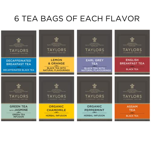 Taylors of Harrogate Assorted Specialty Teas Sampler, Variety Pack Gift Box, Individually Wrapped Bags, 48 Count (Pack of ...