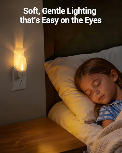 DEWENWILS Plug in Night Light with Switch, Manual ON Off LED Nightlight for Kids, Nursery, Bedroom, Bathroom, Hallway, Sta...