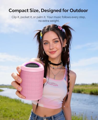 Portable Bluetooth Speaker Beach Essentials: Powerful Crystal Clear Sound/Dynamic Light/IPX5 Waterproof/All Day Playtime/W...