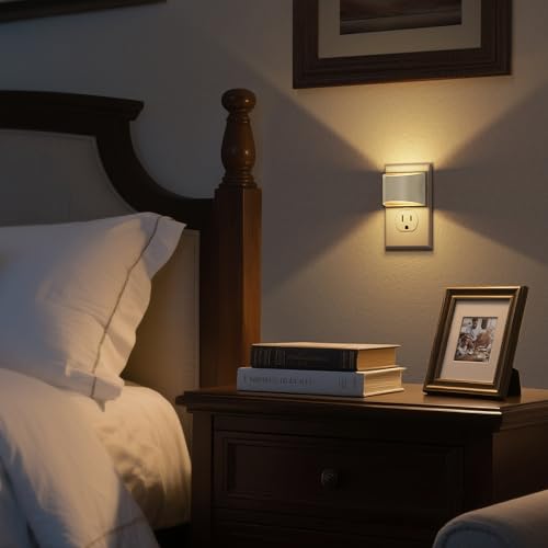 DORESshop LED Night Light[2 Pack], Night Lights Plug into Wall, 3 Level Brightness Adjustable Plug in Night Light, Dusk to...