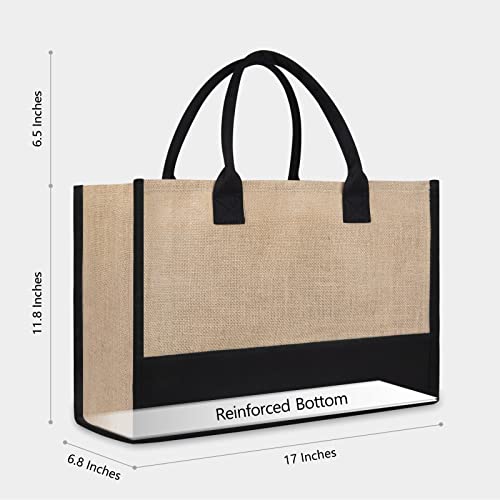 TOPDesign Personalized Initial Canvas Beach Bag, Monogrammed Gift Tote Bag for Women