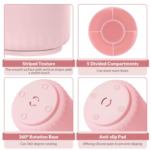 SKYDUE Makeup Organizer, Rotating Pencil Pen Holder for Desk, Dual-Purpose Desk Organizer for Cosmetics & Pens, Makeup Bru...