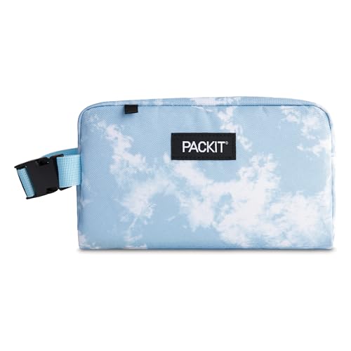 PackIt Freezable Snack Box, Blue Sky, Built with EcoFreeze Technology, Collapsible, Reusable, Zip Closure with Buckle Hand...