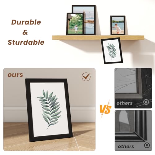 8x10 Picture Frame Set of 2,Display Pictures 8"x10",Black Photo Frame with Shatter Resistant Plexiglass,Picture Frames 8x1...