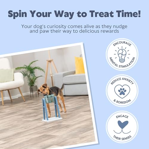 TRIXIE Turn Around - Mad Scientist Dog Activity Interactive Toy, Level 2 Food Puzzle Game, Brain Teasing Treat Dispenser, ...