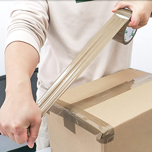 BOMEI PACK Brown Packing Tape with Dispenser, 2.4 Mil 1.88 Inch x 60 Yards, 6 Refills Rolls Packaging Tape for Moving, Shi...