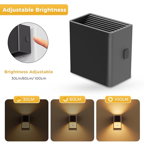 L LOHAS LED Night Light,Night Lights Plug into Wall,[2-Pack] Dusk to Dawn Sensor,Brightness Adjustable,3000K Soft White,Pl...