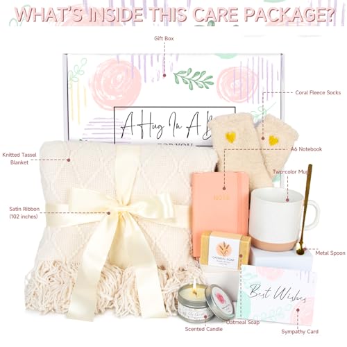 Self Care Get Well Soon Gifts for Women - Care Package Birthday Set Box for Women, Sympathy Gifts Inspirational Thank Thin...