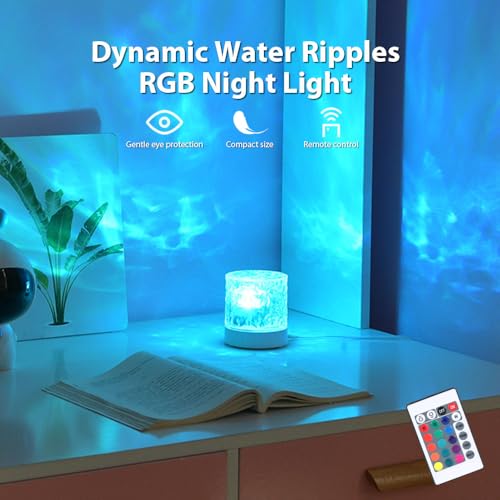 Ocean Wave Ceiling Projector,16 Colors Ocean Wave Light Projector, Water Ripple Ambient Night Light with Remote, Touch Con...
