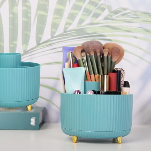 SKYDUE Makeup Organizer, Rotating Pencil Pen Holder for Desk, Dual-Purpose Desktop Organizer for Cosmetics & Pens, Makeup ...