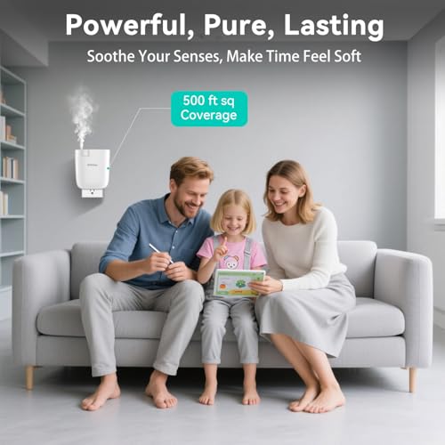 Waterless Diffuser, Plug in Diffuser for Essential Oils,Waterless Essential Oil Diffuser in Wall, Smart Bluetooth App Cont...