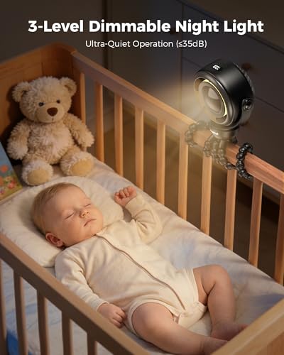 SWEETFULL Baby Stroller Fan - 4000mAh Rechargeable 4-Speed Quiet with LED Display & Night Light, Mini Portable 360° Clip O...