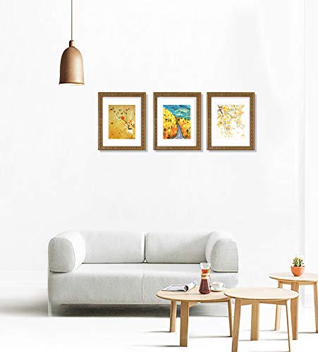 Golden State Art, 11x14 Ornate Finish Photo Frame, with White Mat for 8x10 Picture & Real Glass, Color: Bronze