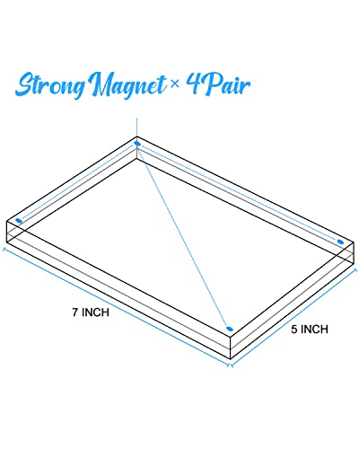 JUOIFIP 5 Pack Acrylic Picture Frame 5×7 Clear Double Sided Magnetic Photo Frame - Frameless Baby Friend Family Picture De...