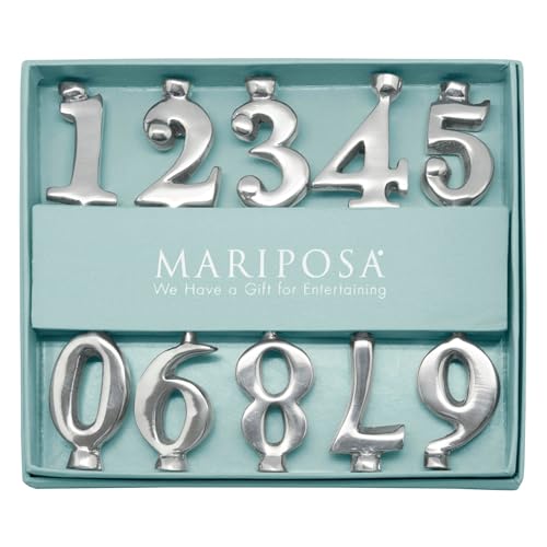 Mariposa Number Candle Holder Set | Silver | Brillante | Gifts | Candleholders | Recycled Sandcast Aluminum | Handmade in ...